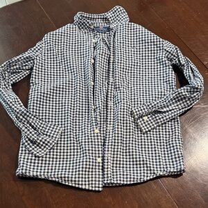 Boys, blue gingham, button-down vineyard vines
